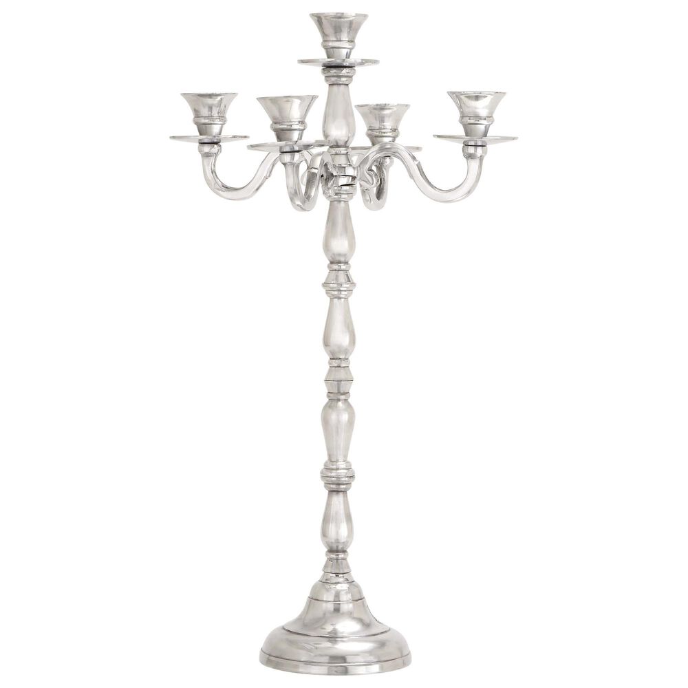 Maple and Jade Traditional Candelabrum in Silver, , large