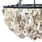 Creative Coop Ostra 29" Oyster Shell Chandelier with Black and Natural Shade, , large