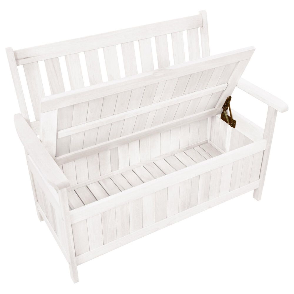 CorLiving Miramar Patio Storage Bench in White, , large