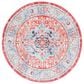 Safavieh Riviera 6"7" Round Light Blue and Red Area Rug, , large
