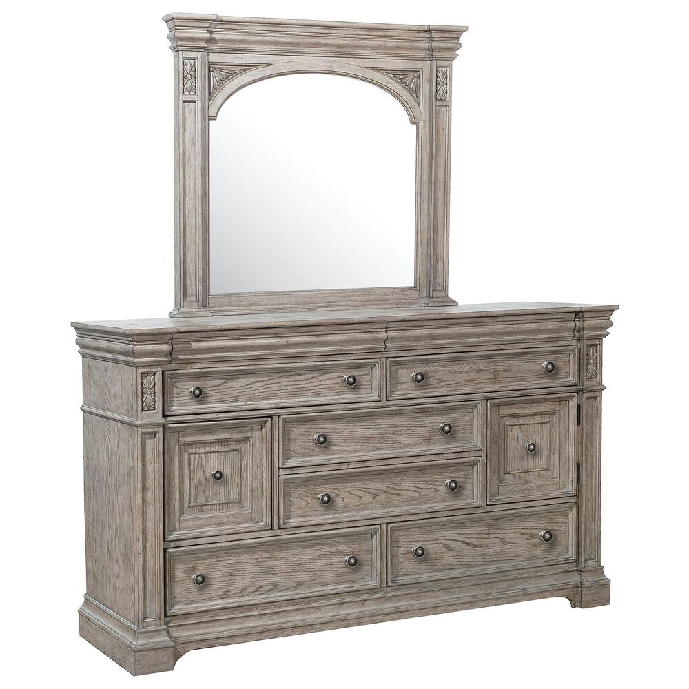 Nicolette Home Kingsbury 8-Drawer Dresser and Mirror in Gray, , large