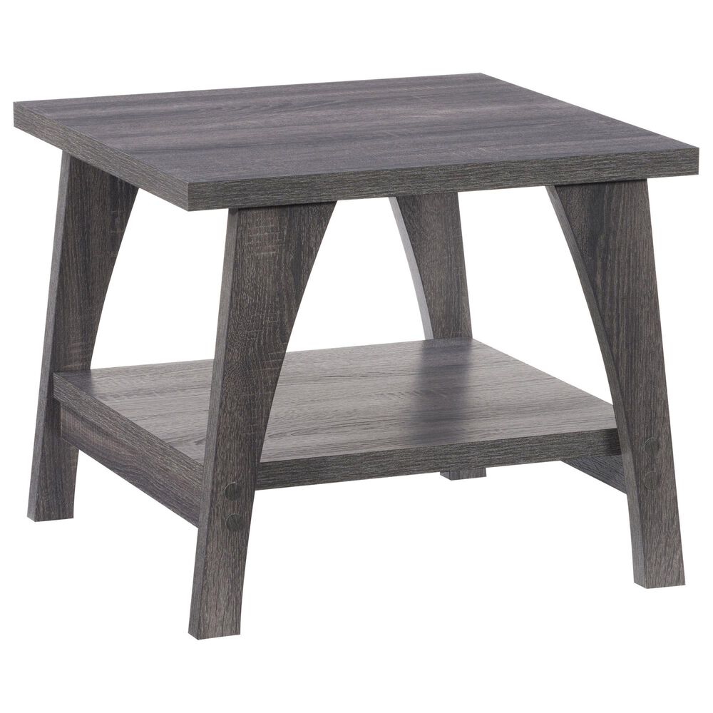 CorLiving Hollywood Side Table with Curved Legs in Dark Grey, , large