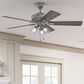 Hunter Crestfield 52" Pull Chain Ceiling Fan with LED Lights in Matte Silver, , large
