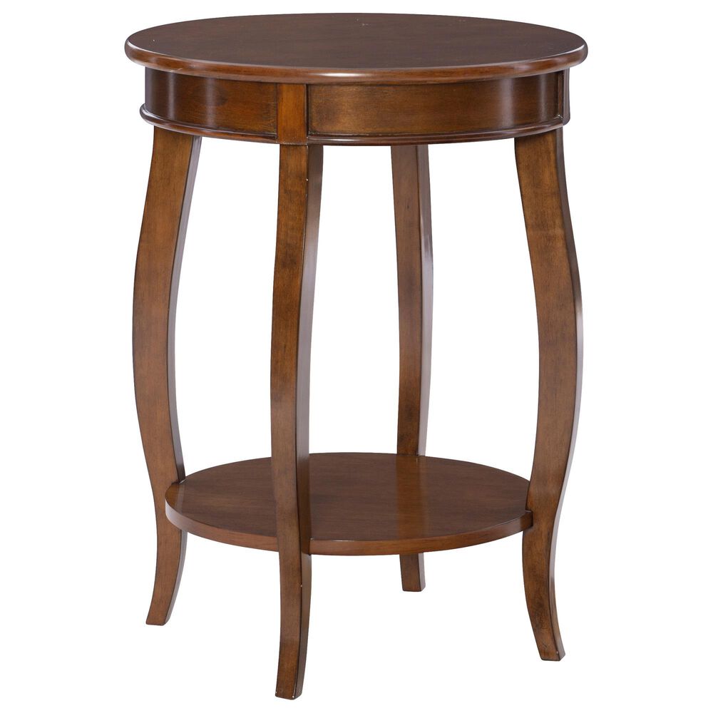 Linon Home Decor Rainbow Round Side Table in Hazelnut, , large