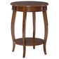 Linon Home Decor Rainbow Round Side Table in Hazelnut, , large