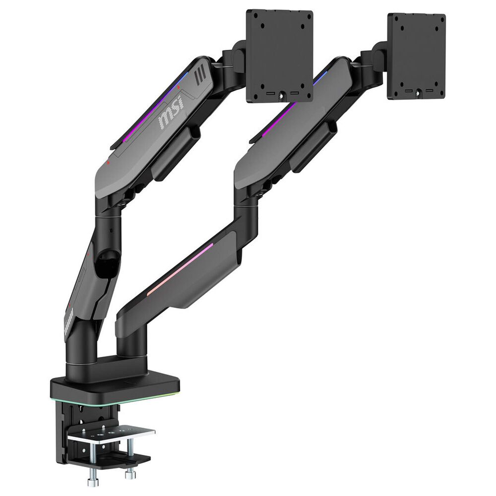 MSI Dual Monitor Mounting Arms in Matte Black and Painted Gray, , large