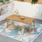Hearth and Haven Outdoor 71" Rectangular Dining Table in Teak - Table Only, , large