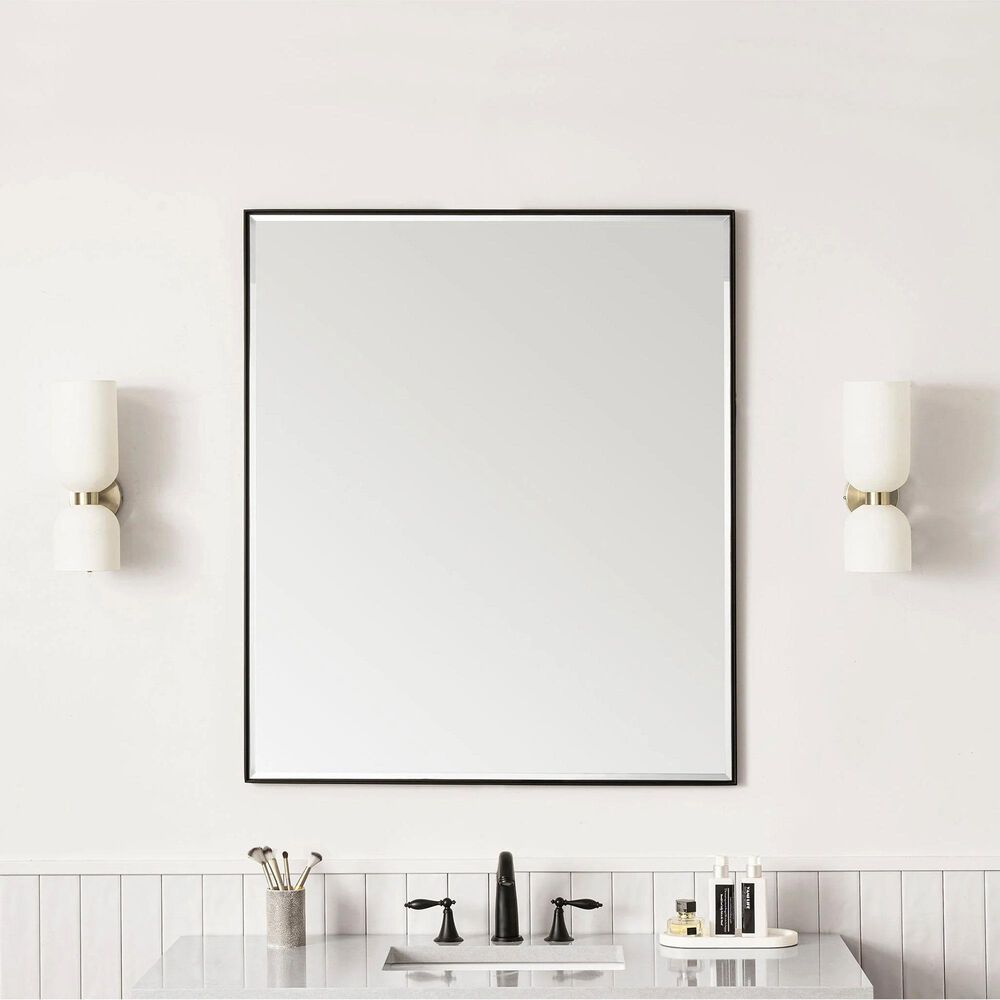 James Martin Vanities Rohe 36&quot; Rectangular Mirror in Matte Black, , large