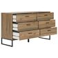 Ashley Deanlow 6-Drawer Dresser in Honey Brown and Dark Pewter, , large
