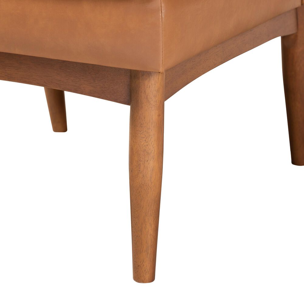 Baxton Studio Riordan Side Chair with Tan Cushion in Walnut Brown, , large