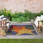 Nourison Aloha 9" x 12" Blue and Multicolor Indoor/Outdoor Area Rug, , large