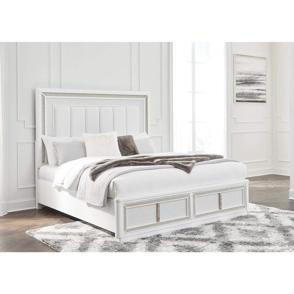 Millenium Chalanna Queen Upholstered Storage Bed in White, , large