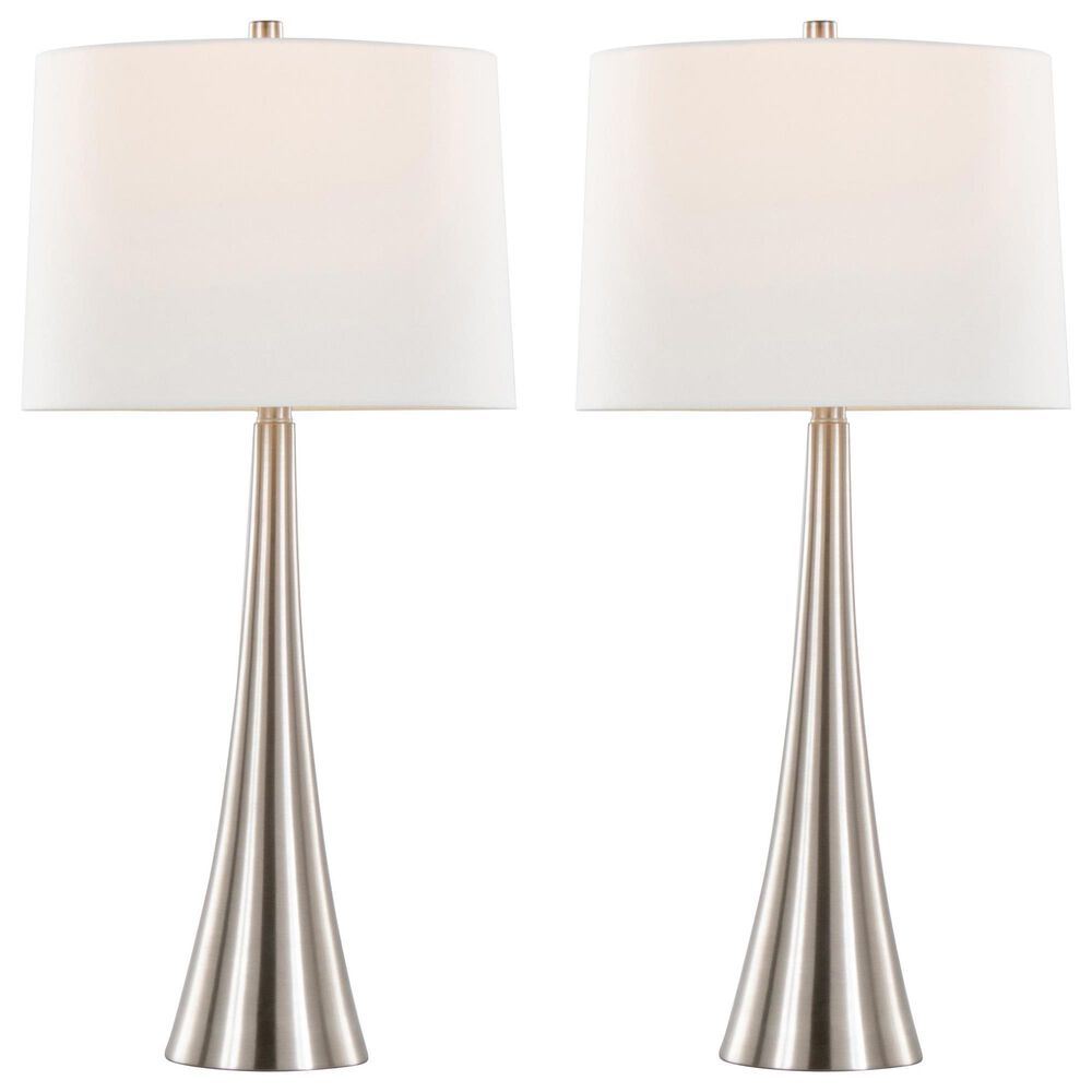 LumiSource Diana Metal Table Lamp in Brushed Nickel (Set of 2), , large