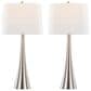 LumiSource Diana Metal Table Lamp in Brushed Nickel (Set of 2), , large