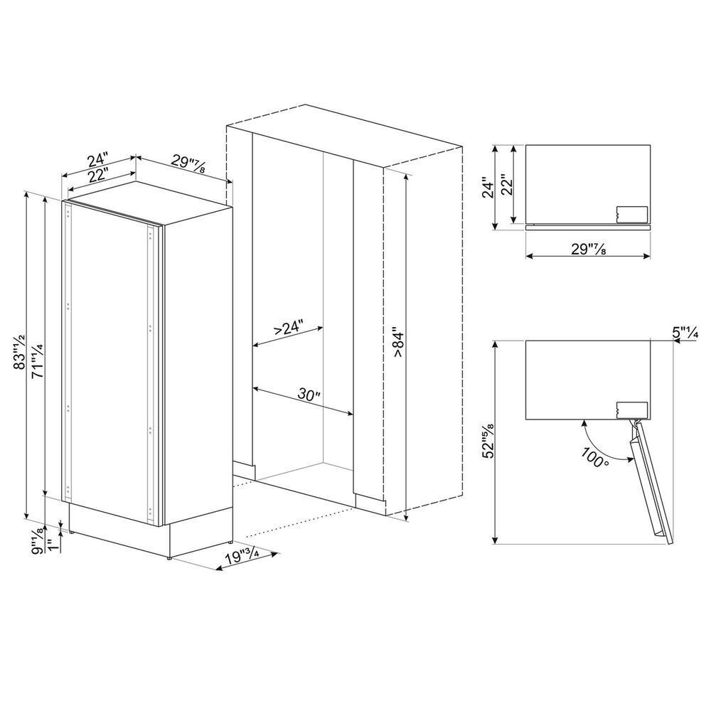 SMEG 17.45 Cu. Ft. Column Refrigerator in Panel Ready, , large