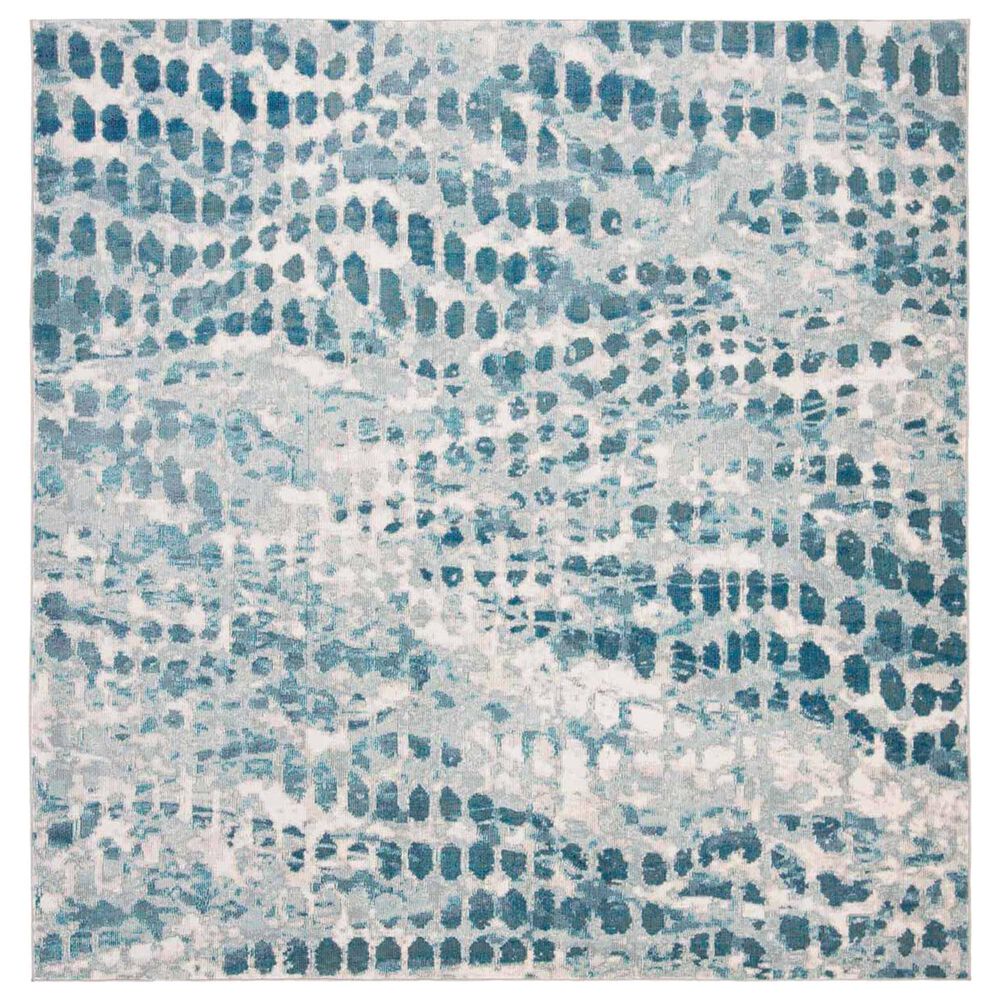 Safavieh Aria 6"6" Square Cream and Teal Area Rug, , large