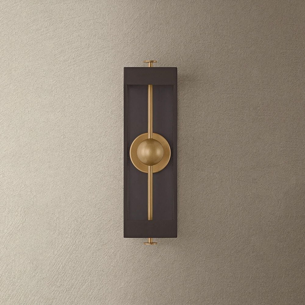 Troy Lighting Garvey 6" Exterior Wall Sconce in Textured Bronze and Patina Brass, , large