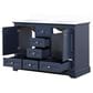 Lexora Home Dukes 48" Double Bathroom Vanity in Navy Blue with 2 cm White Quartz Top and Rectangular Sinks, , large