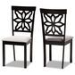 Baxton Studio Samwell Side Chair with Grey Cushion in Dark Brown (Set of 2), , large