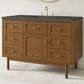 James Martin Laurent 48" Single Bathroom Vanity in Honey Oak with 3 cm White Zeus Silestone Top and Rectangular Sink, , large