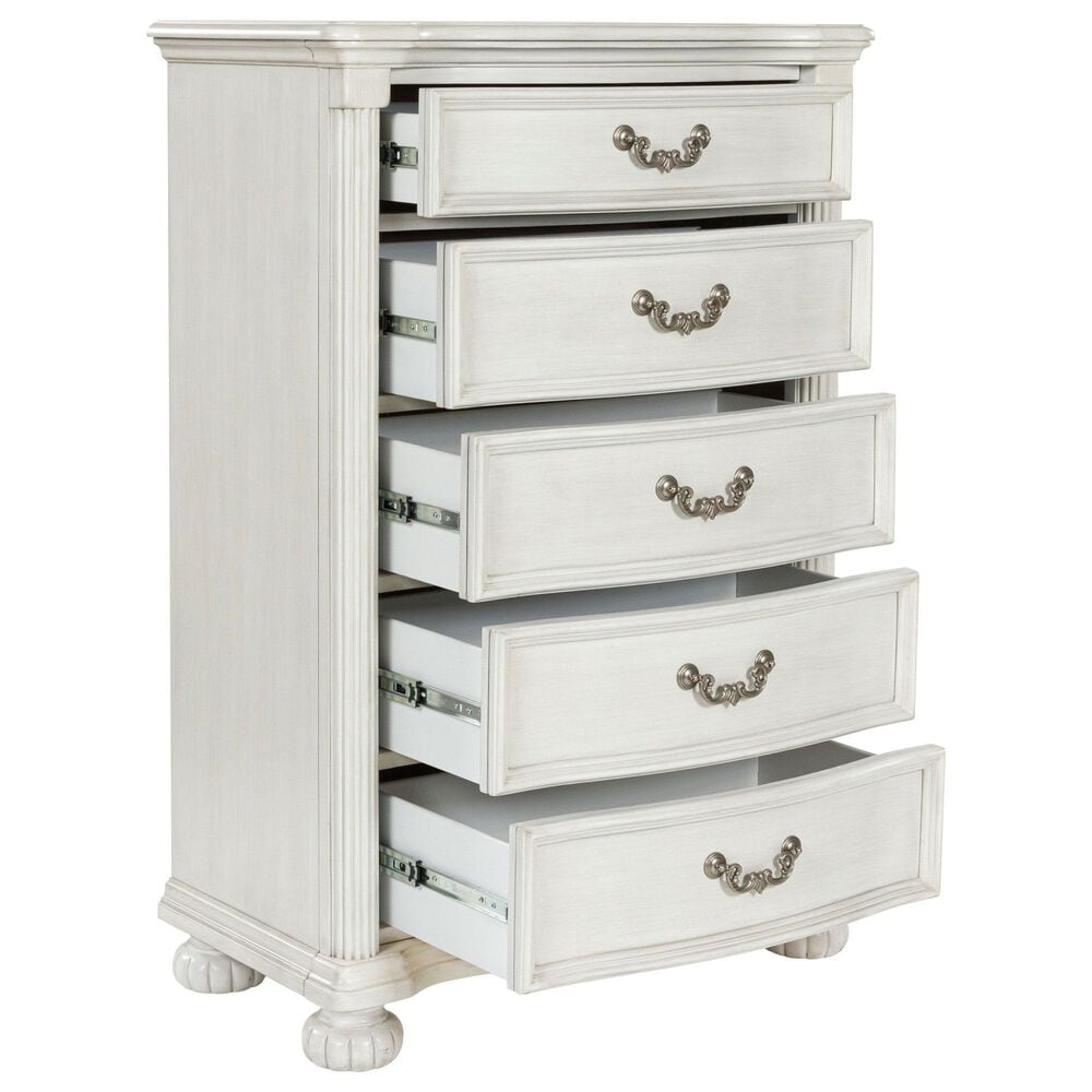 Ashley Montelaine 5-Piece King Panel Bedroom Set in Antique White, , large