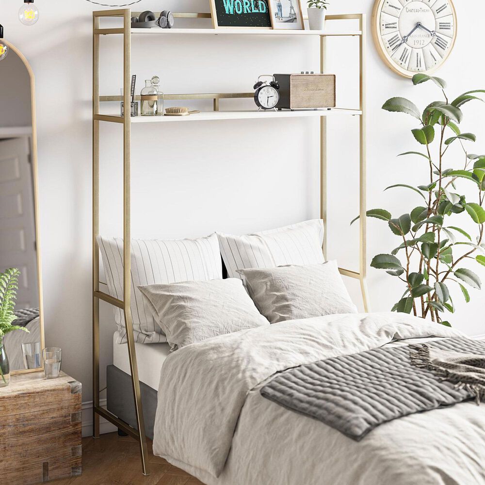 Novogratz Beverly Twin/Twin XL Over the Bed Storage in White, , large