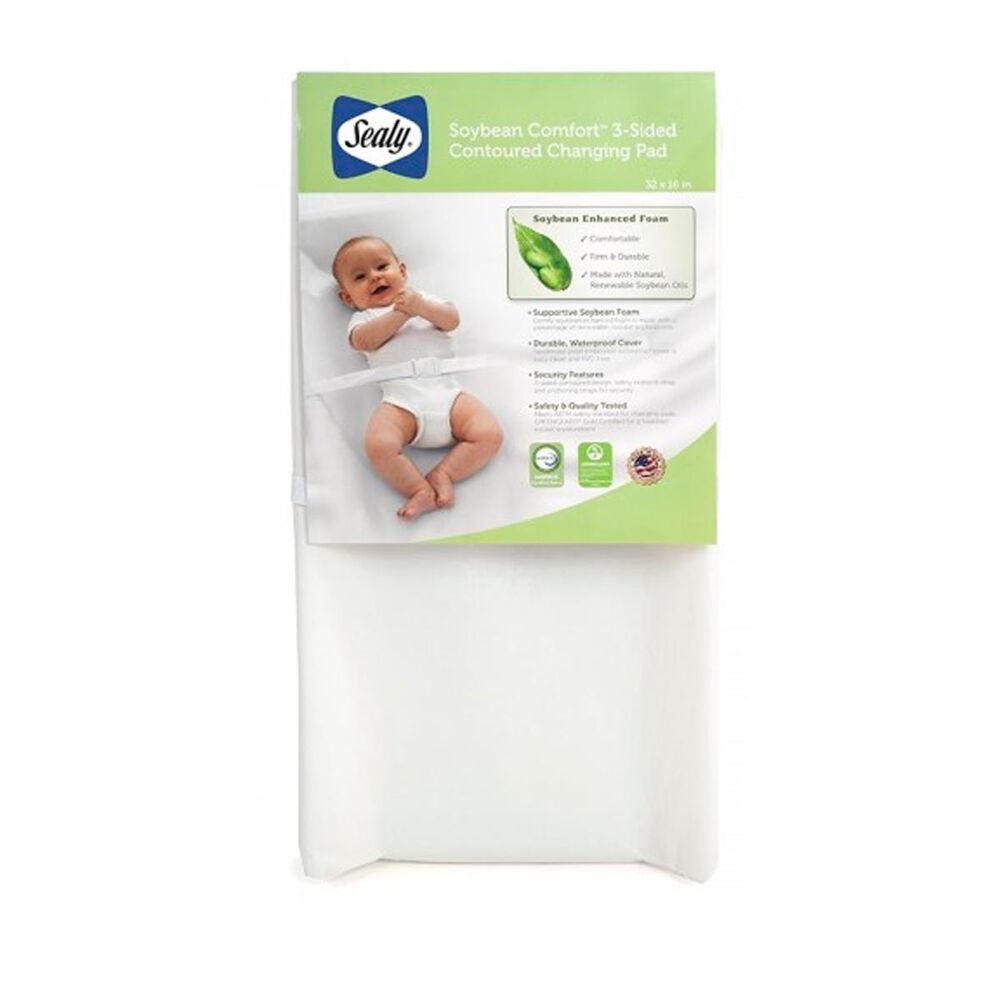 Kolcraft Sealy Soybean Comfort 3-Sided Contour Diaper Changing Pad, , large