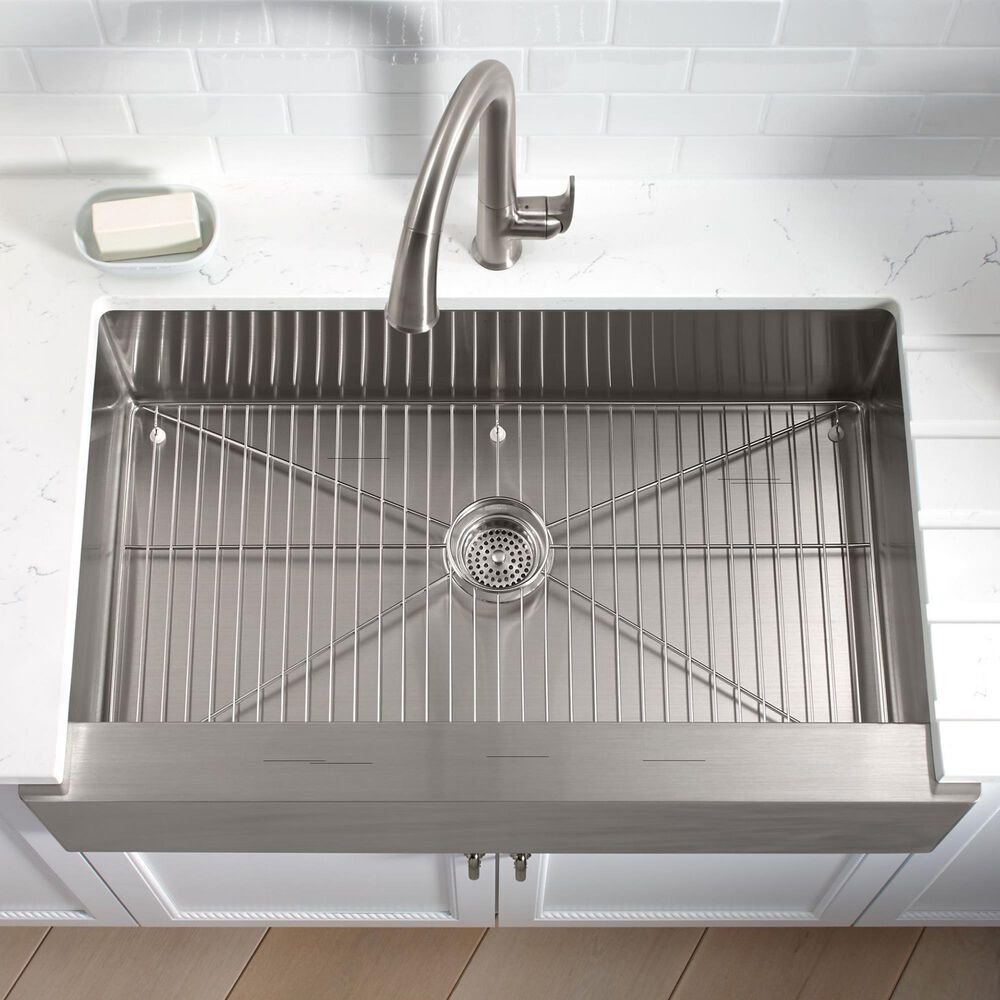 Kohler Strive 35.5" Single Bowl Farmhouse Kitchen Sinks in Stainless Steel, , large