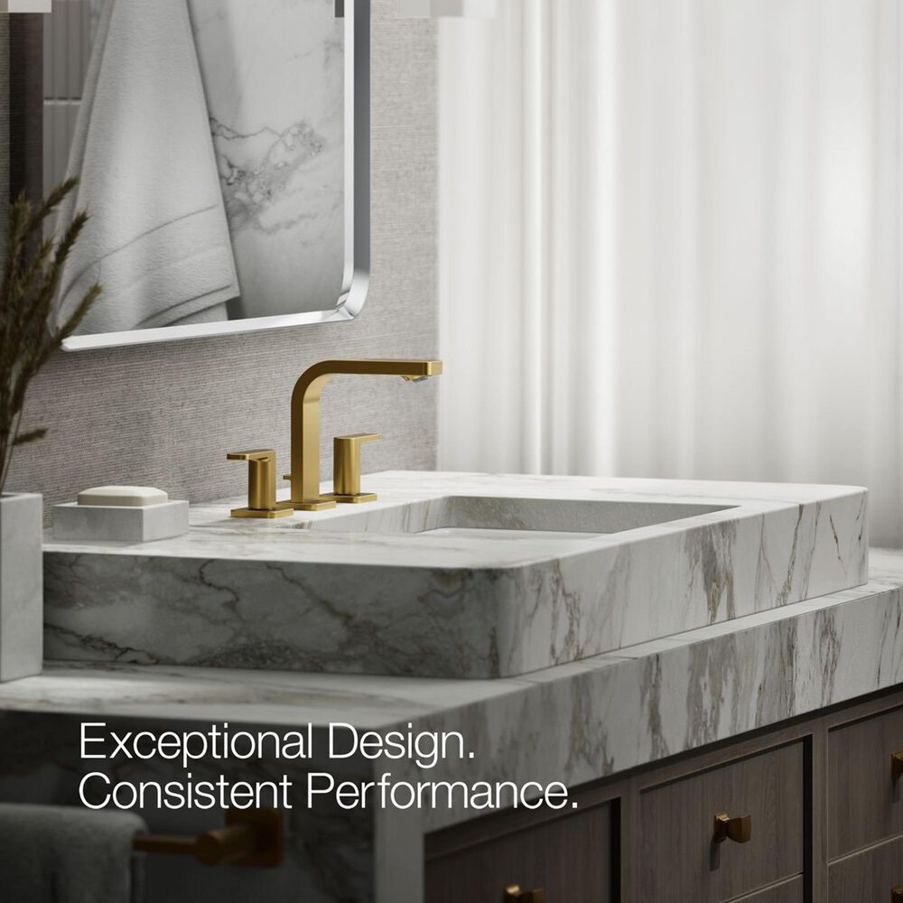 Kohler Parallel Widespread Bathroom Sink Faucet in Vibrant Brushed Moderne Brass, , large