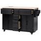 HOMLUX 56.5"" Kitchen Island with Drop Leaf in Black and Natural, , large
