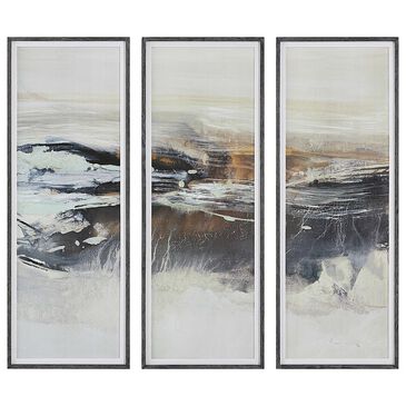 Uttermost 63" x 23" Graphite Framed Print in Amber and Navy (Set of 3), , large