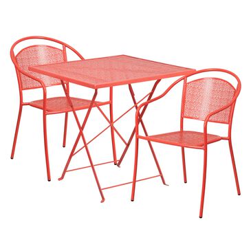 Flash Furniture 3-Piece Square Patio Table Set in Red, , large