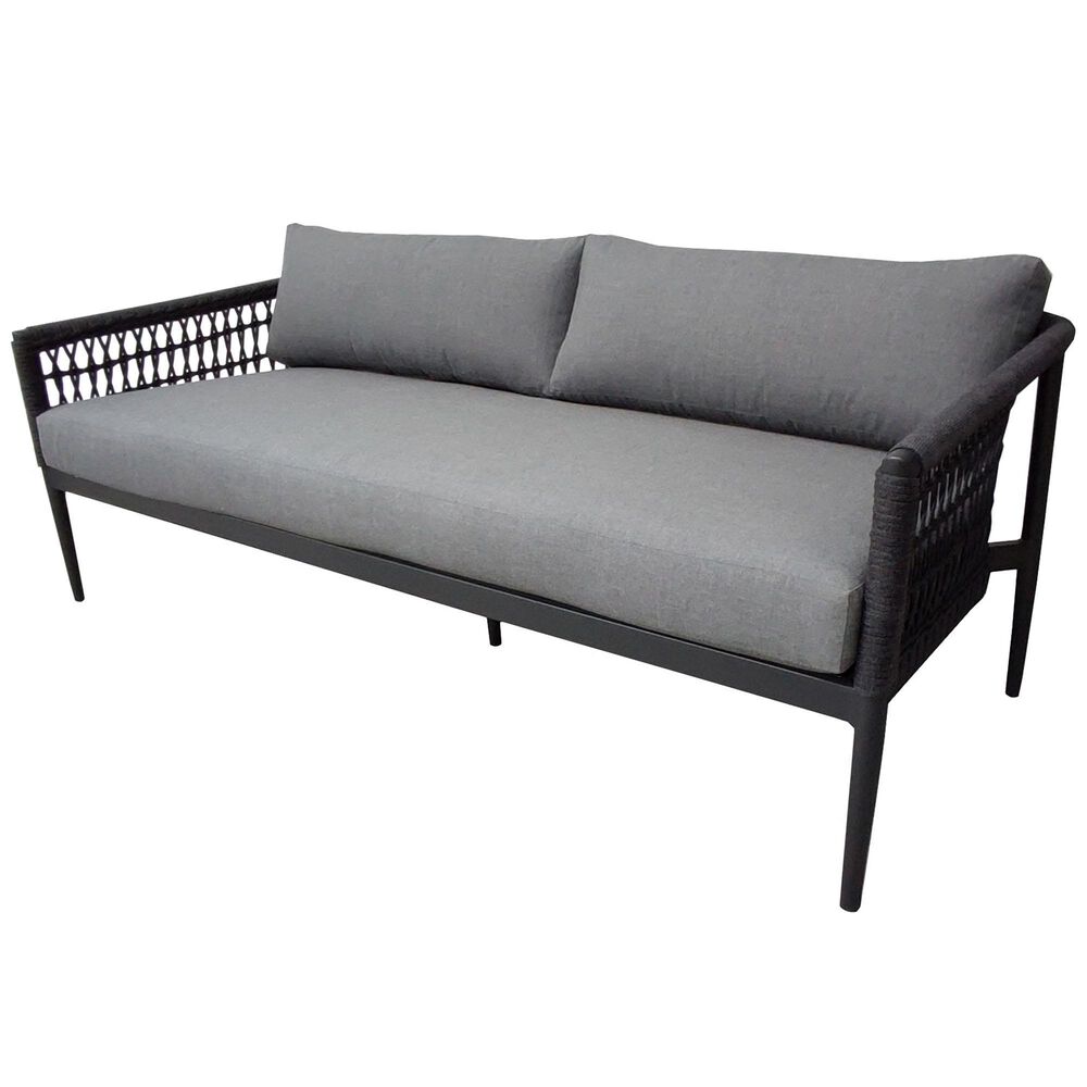 Lloyd Flanders Messina 3-Piece Patio Conversation Set in Matte Charcoal and Cast Slate, , large