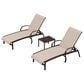 HOMLUX 3-Piece Patio Chaise Lounge Set in Khaki, , large