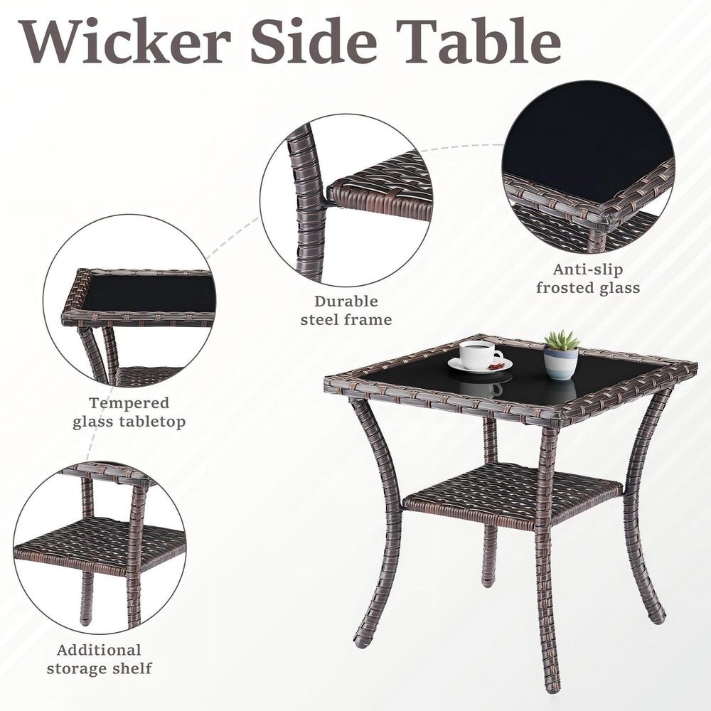 Sunwell Garden 5-Piece Patio Chat Set with Two Ottoman in Navy, , large