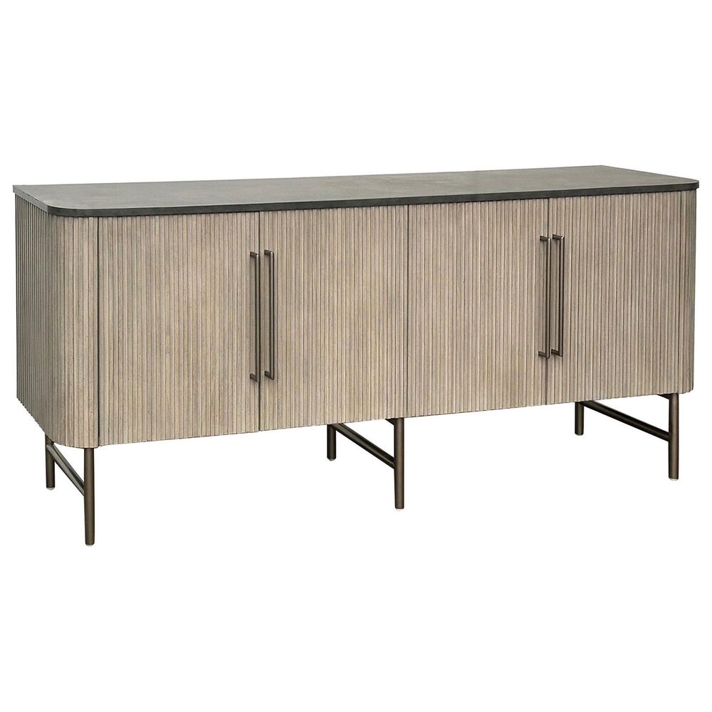 Slatehouse Riley 4-Door Sideboard in Grey and Black, , large