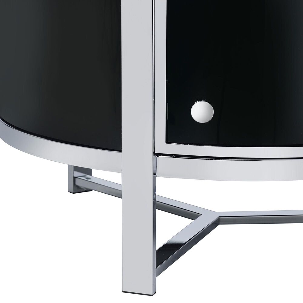Mayberry Hill Lalia Wine Cabinet in Black and Chrome, , large