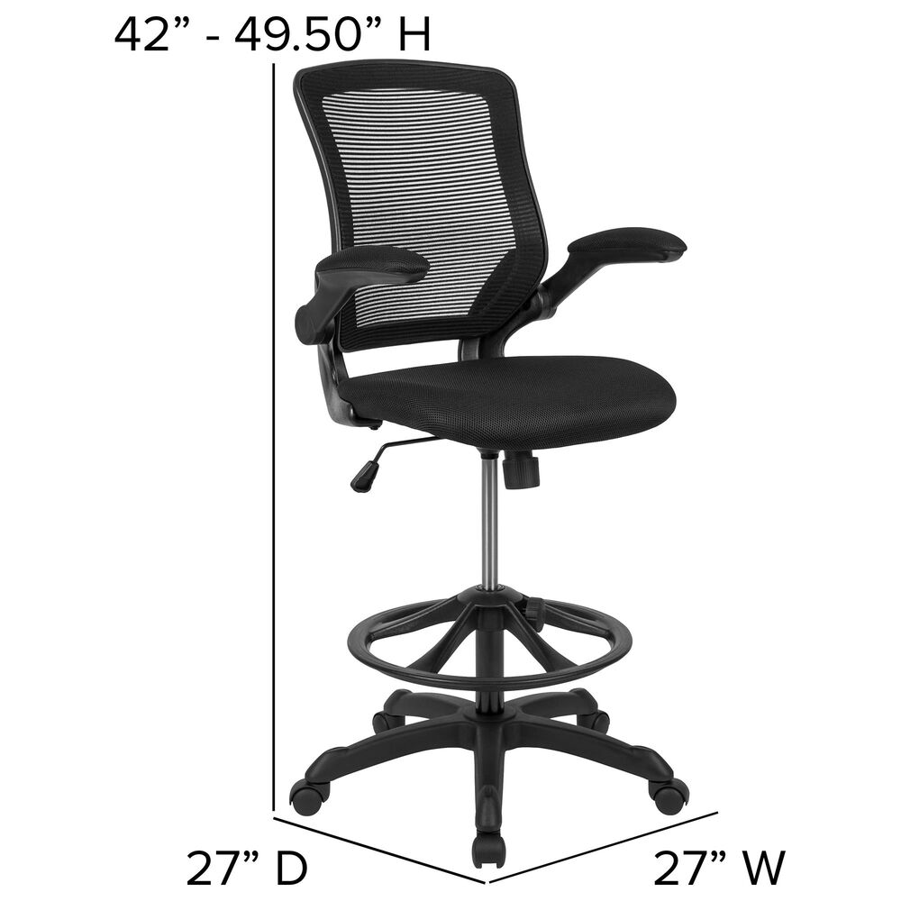 Flash Furniture Drafting Chair in Black, , large