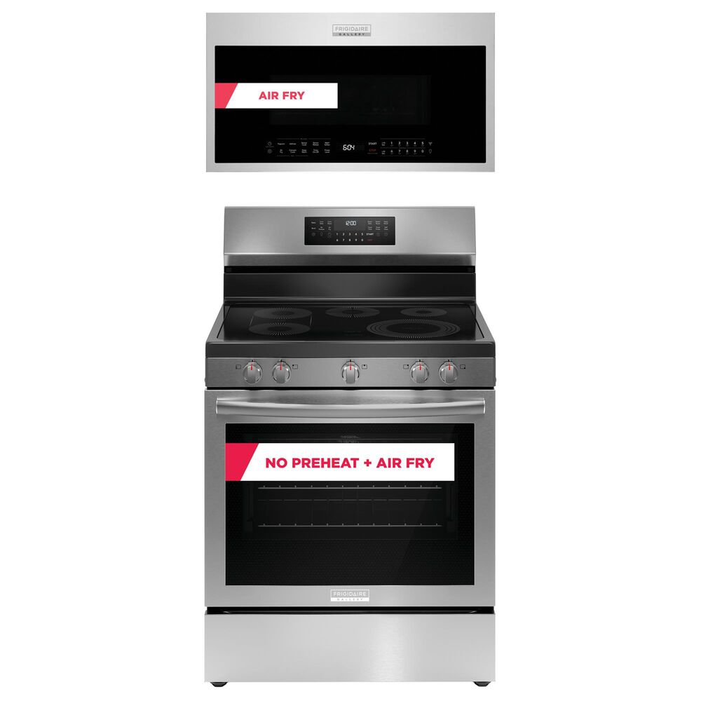 Frigidaire Gallery 2-Piece Kitchen Package with 30" Electric Range with No Preheat and 1.9 Cu. Ft. Over-The-Range Microwave in Stainless Steel, , large