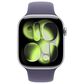 Apple Watch Series 11 (GPS) 46mm Aluminum Case with Purple Fog Sport Band - M/L in Silver and 2-Year AppleCare+, , large