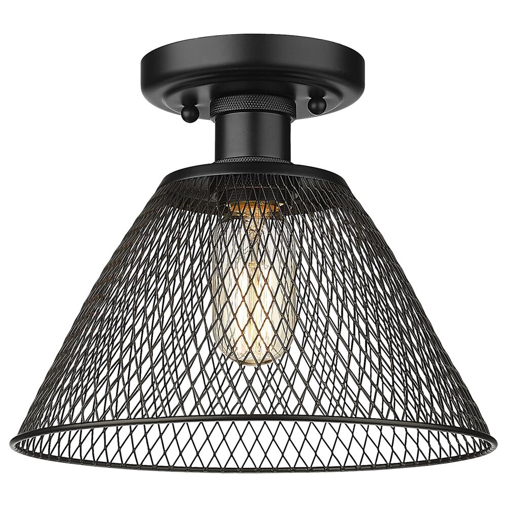 Golden Lighting Carver 1-Light Semi-Flush in Matte Black, , large