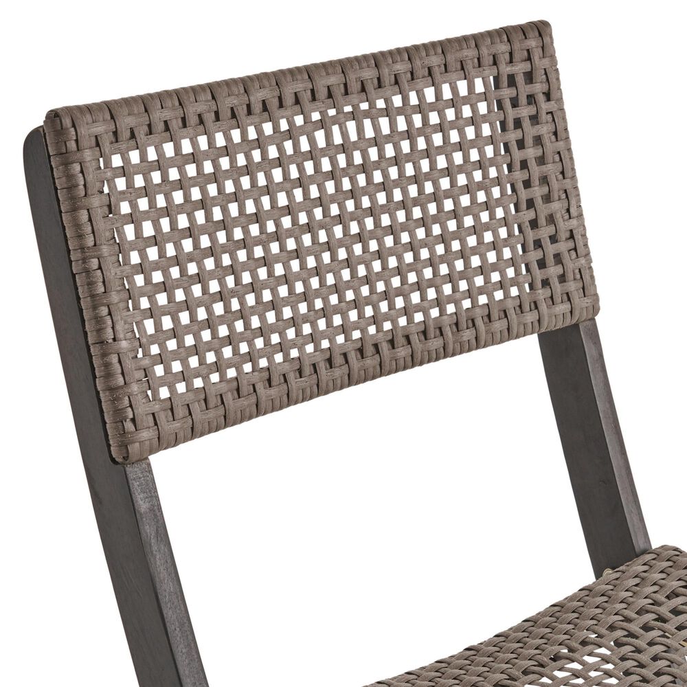 Hearth and Haven Hillside Outdoor Foldable Bistro Chair in Grey and Brown &#40;Set of 2&#41;, , large