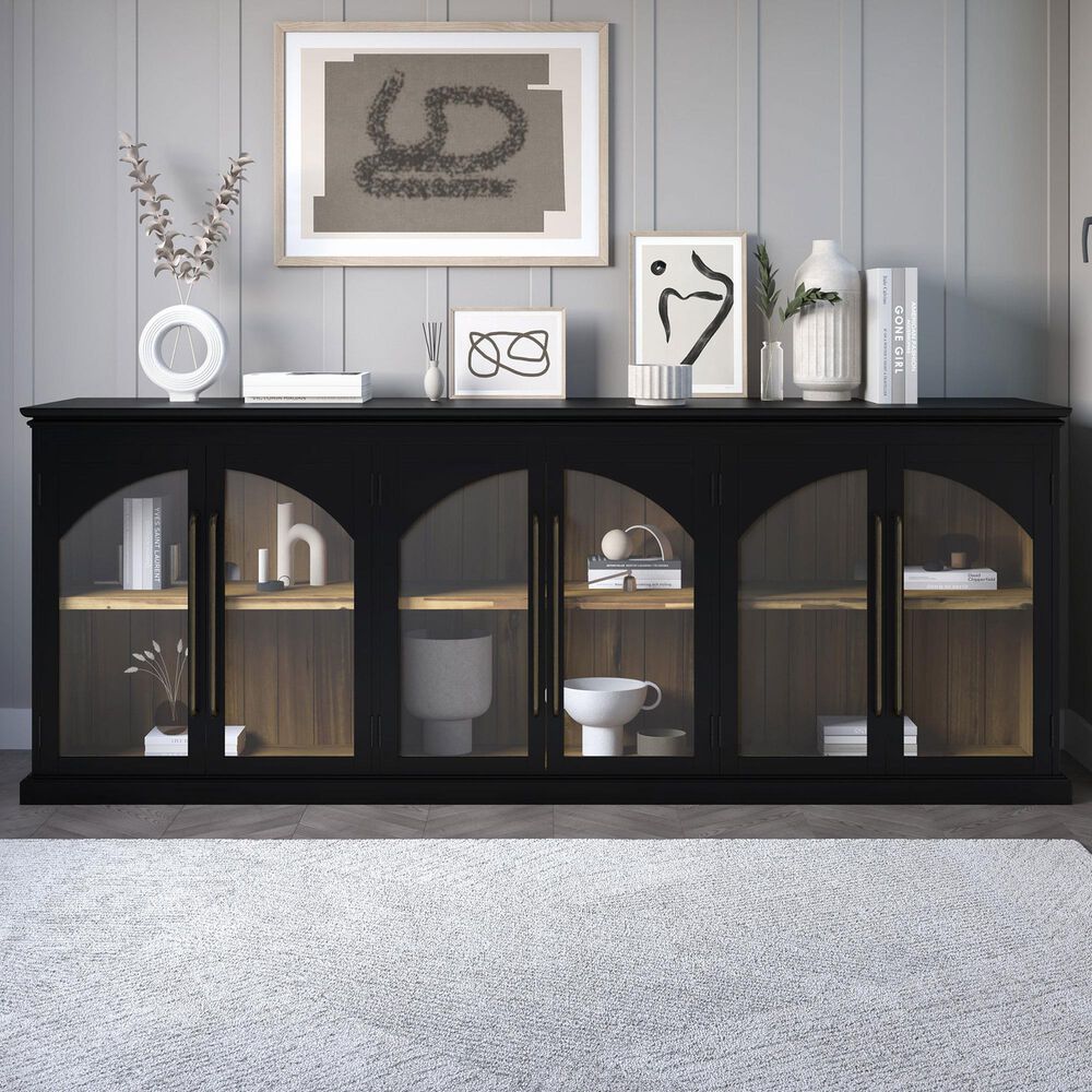 Waltham Archdale 6-Door Accent Cabinet in Black, , large