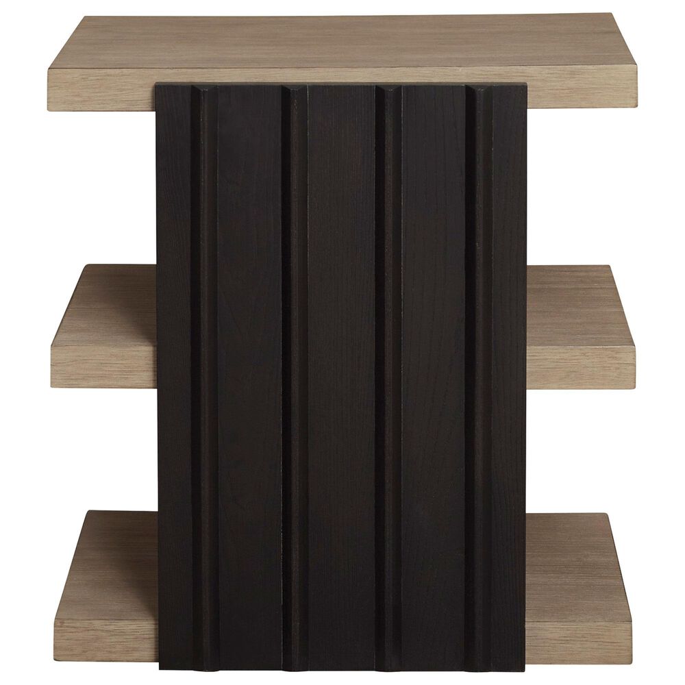 Ashley Rylandyn Rectangular End Table in Matte Black and Light Brown, , large