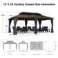 HOMLUX 12" x 20" Hardtop gazebo with double roof in Bronze, , large