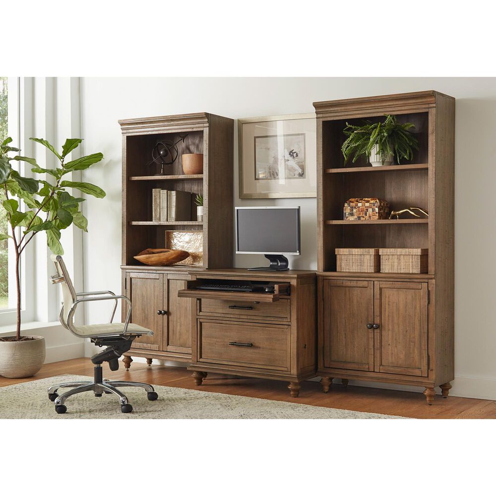 Riva Ridge Hensley 3-Drawer Workstation Combo File in Honey, , large
