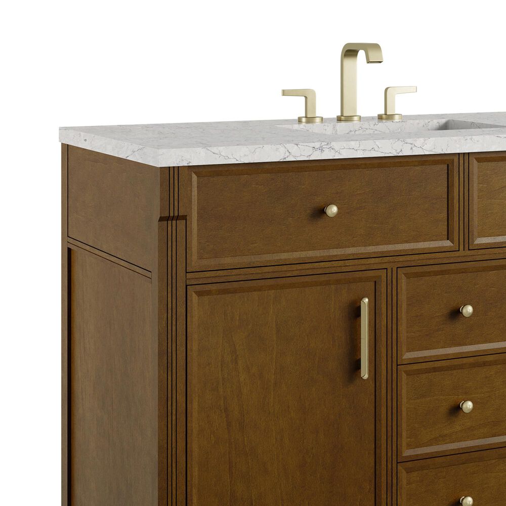 James Martin Bellshire 48" Single Bathroom Vanity in Honey Oak with 3 cm Eternal Jasmine Pearl Silestone Top, Rectangular Sink and FreePower Wireless Charger, , large