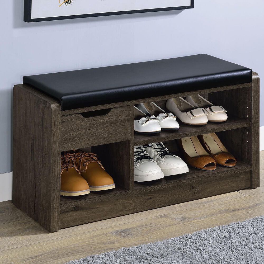 Coaster Arrington Storage Bench in Smoked Oak, , large