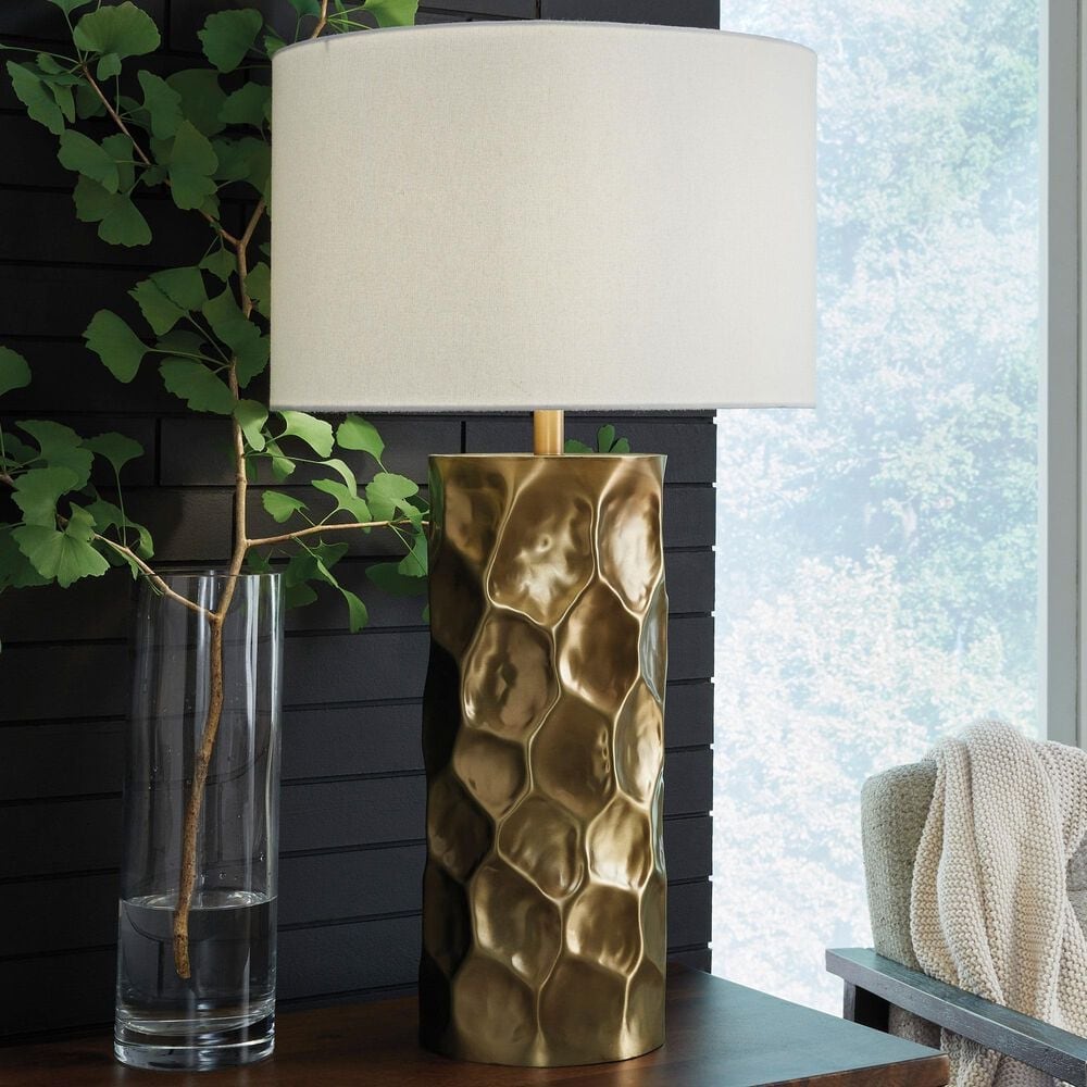 Ashley Marshawn Metal Table Lamp in Gold, , large
