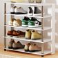 HOMLUX 5-Tier Shoe Rack in White Oak and Stainless Steel, , large